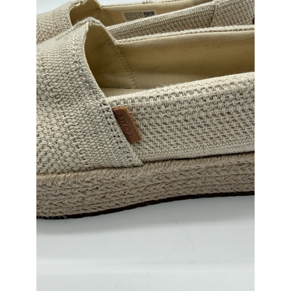 Toms Ladies Woven Canvas Espadrille Wedge Sandals Size 8.5 - Picture 7 of 10